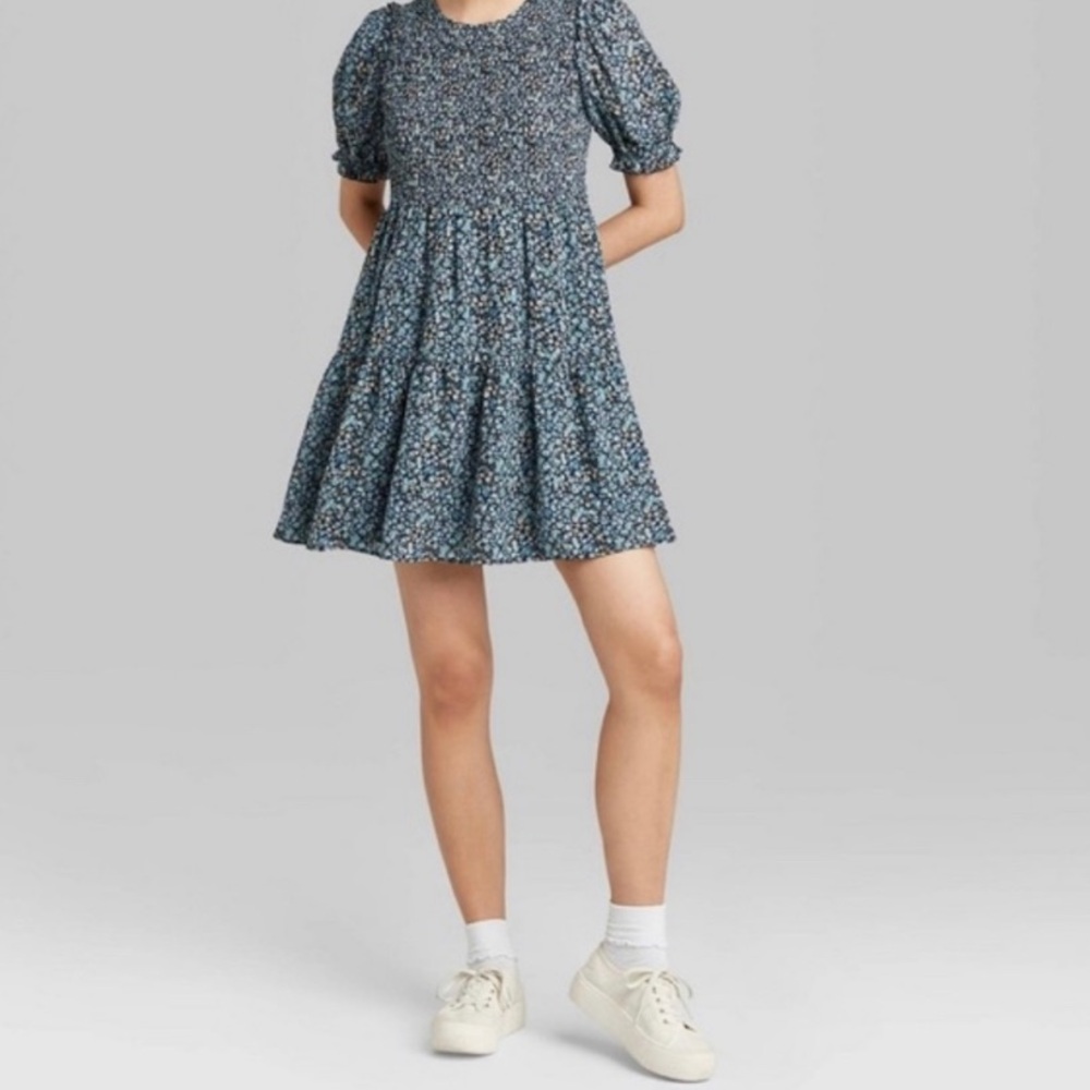 WILD FABLE BLUE FLORAL DRESS